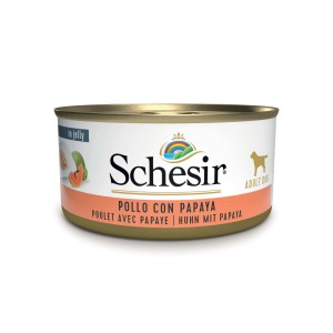 Scheisir cibo umido per cani con pollo e papaya, alimento completo per cani adulti.