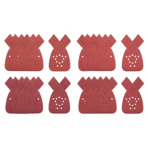 Carta vetrata t.b.t. per levigatrice multipla, fogli abrasivi rossi in set.