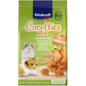Vitakraft Carotties Mini per criceti: Snack con carote, alimento per roditori.