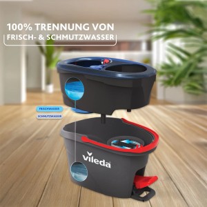 Set pulizia Vileda H2PrO con secchio e mocio per pulizia pavimenti igienica con acqua pulita.