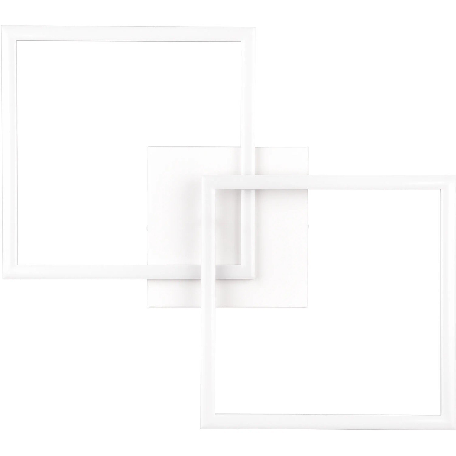 Moderna plafoniera a LED orientabile Trail in bianco opaco con forme geometriche.