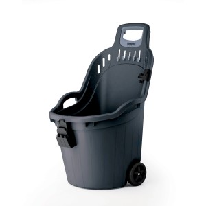 Carrello da giardino Stefanplast, 60 l, antracite, in plastica robusta con ruote per il giardino.