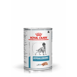 Royal Canin Hypoallergenic cibo umido per cani in lattina.