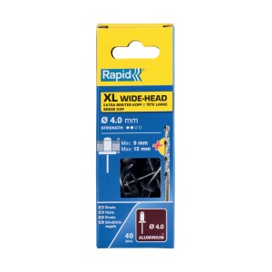 Rivetti Rapid XL Ø4 x 16 mm Confezione da 40 Pezzi e Punta del Trapano Inclusa