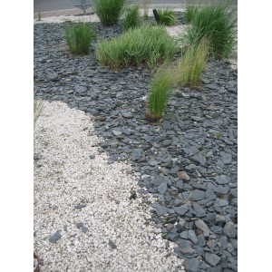 Ciottoli e graniglia decorativi: vialetto da giardino con ciottoli decorativi bianchi e grigi.