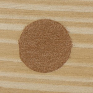 Legno con area riparata con stucco per legno.