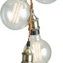 Lampada da soffitto Luce Design Groove color rame con quattro lampadine su cavi marroni.
