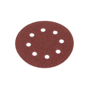 Disco abrasivo LUX 115 mm per levigatrice rotorbitale, marrone rossiccio con fori.