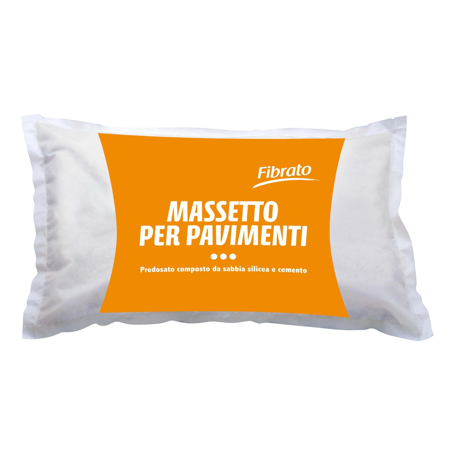 Massetto Fibraito in sacco bianco con etichetta arancione.