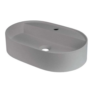 Lavabo da appoggio ovale Limonar Idrostile copripiletta 400x120 mm Grigio met