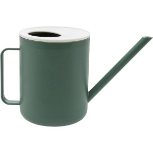 Annaffiatoio verde con beccuccio lungo e coperchio bianco.