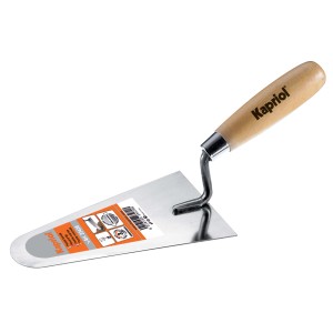 Cazzuola Kapriol con manico in legno, utensile per muratori e piastrellisti.