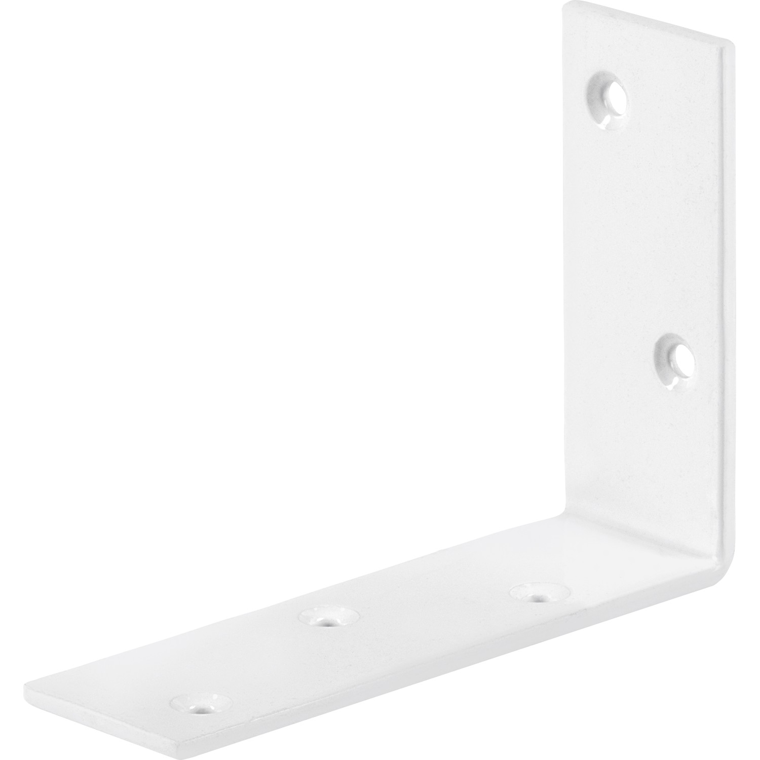 Angolo di costruzione bianco verniciato a polvere, 100x75x30 mm, per strutture leggere in legno.