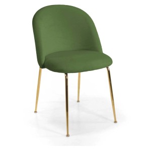 Sedia in velluto Sammi verde struttura oro 50x57xh47/77,5 cm