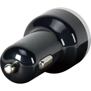 Adattatore USB doppio OBI nero per accendisigari auto.