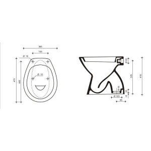 Vaso a terra WC scarico a pavimento bianco