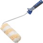 Rullo per dispersioni LUX 15 cm con telaio e manico a 3 componenti per una stesura uniforme della pittura.