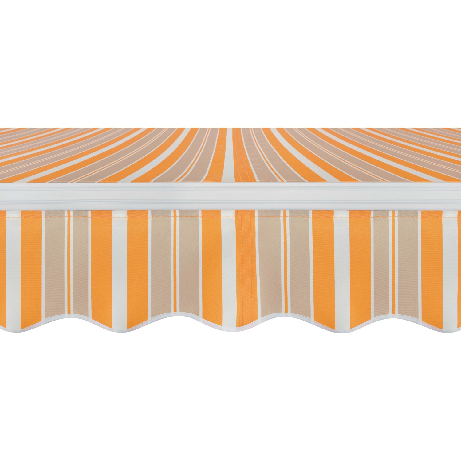 Tenda Da Sole Per Balcone 400x300 Cm - Tessuto In Poliestere UV, Giallo/bianco, Per Telaio Esistente