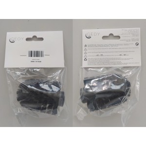 Ricambio spazzola per WC, testina nera confezionata in pellicola.