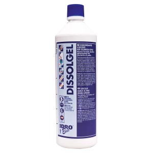 Flacone di disgorgante Dissolgel per tubi intasati.