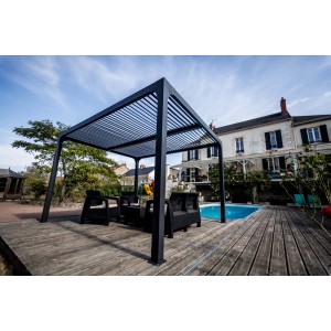 Pergola bioclimatica in alluminio 3630 antracite 360x300 cm