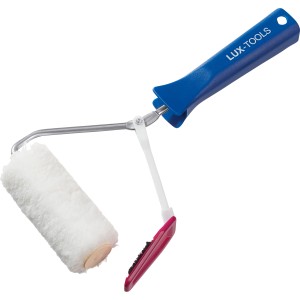 Rullo per bordi LUX 10 cm con manico blu, rullo per pittura e pennello per bordi per una pittura precisa.