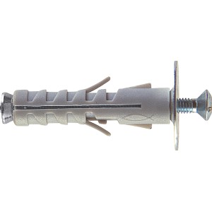 Tassello t.b.t. grigio con vite per fissaggi.