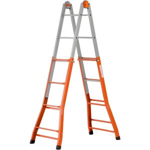 Scala edile t.b.t. in arancione/argento, piegata.
