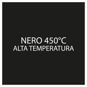 Smalto antiruggine nero resistente al calore fino a 450°C.