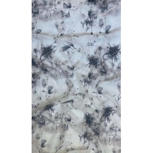 t.b.t. tessuto per tende a pannello con motivo floreale in grigio e bianco.