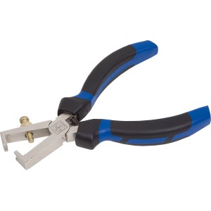 Pinza spelafili LUX Classic 160 mm con manico bicomponente blu e nero.
