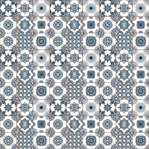 Motivo di piastrelle per tappeti t.b.t. in design moderno con ornamenti floreali.