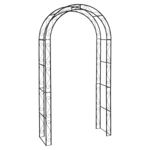 Arco per rose in metallo nero, 230x120x40 cm, supporto per piante rampicanti da giardino.