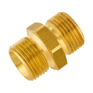 Doppio nipplo LUX 16,7 mm (G 3/8) AG, ottone, per accessori aria compressa.