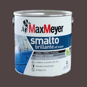 Smalto all`acqua poliuretanico brillante MaxMeyer marrone 2 l