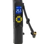 Gonfiatore digitale nero per pneumatici per riparazioni auto con tubo e display.