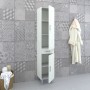 Mobile bagno stretto aperto effetto legno, categoria arredo bagno.