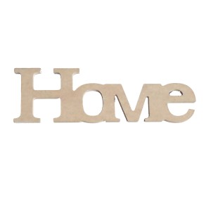 Scritta in legno "Home", accessorio decorativo per forniture artistiche.