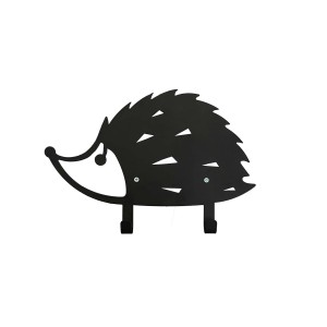 Appendiabiti da parete a forma di riccio nero per ingresso e cameretta.