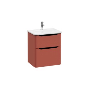 Mobile bagno base lavabo sospesa 2 cassetti Integra Round 60 cm matt terracotta