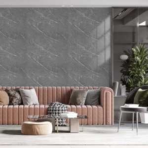 Rivestimento prottetivo in gomma laminata effetto marmo grigio 120x270 cm