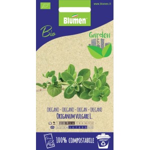 Confezione di semi di origano (Origanum vulgare L.) Blumen, bio, 100% compostabile.