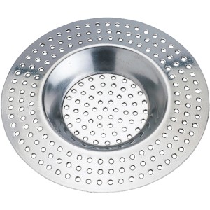 Set da 2 filtri per capelli Wenko in acciaio inox, rotondi, con fori per prevenire intasamenti.