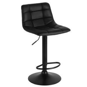 Sgabello bar Clayton in PU nero 44x48x87-107 cm