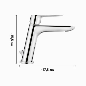 Miscelatore lavabo baliv WT-5110 cromato con scarico a saltarello.