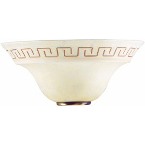 Applique t.b.t. color crema con motivo a meandro per montaggio a parete.