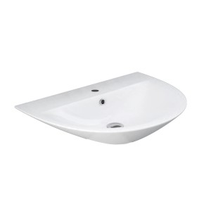 Lavabo t.b.t. bianco in ceramica, lavabo da appoggio per bagno e toilette ospiti.