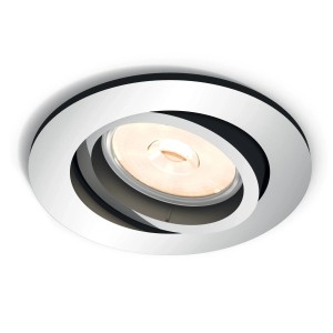 Elegante faretto da incasso rotondo in look cromato per un'illuminazione d'atmosfera.