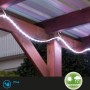 Striscia LED flessibile da esterno 3 m, luce bianca, fissata a struttura in legno.