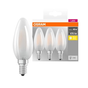 Lampadina LED Osram E14 opaca, 2.2W, 2700K, luce bianca calda.